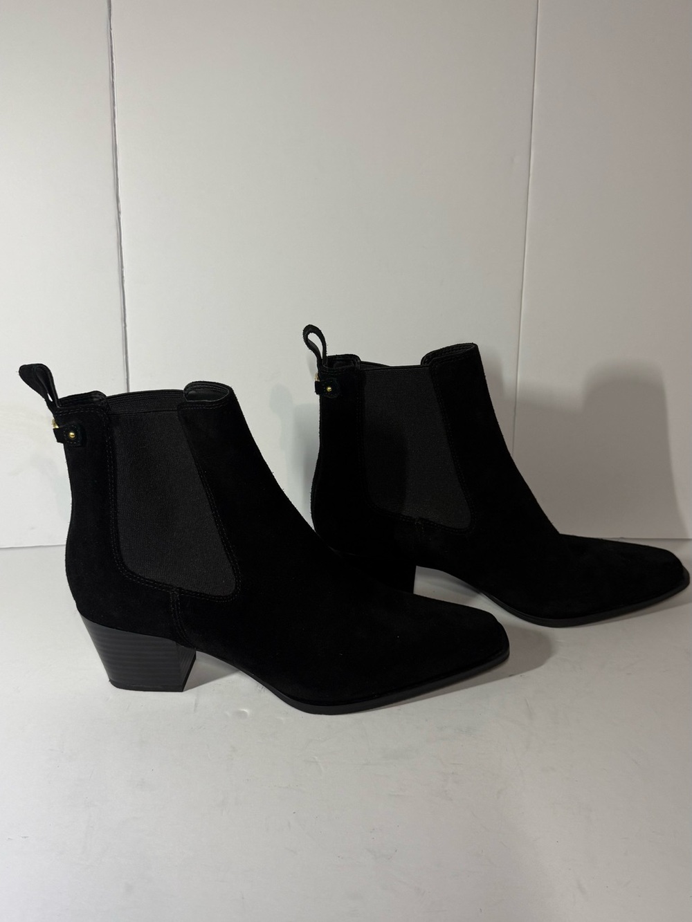 Sam Edelman Black Suede Chelsea Ankle Boots-Women's Stylish Everyday Boot size8
